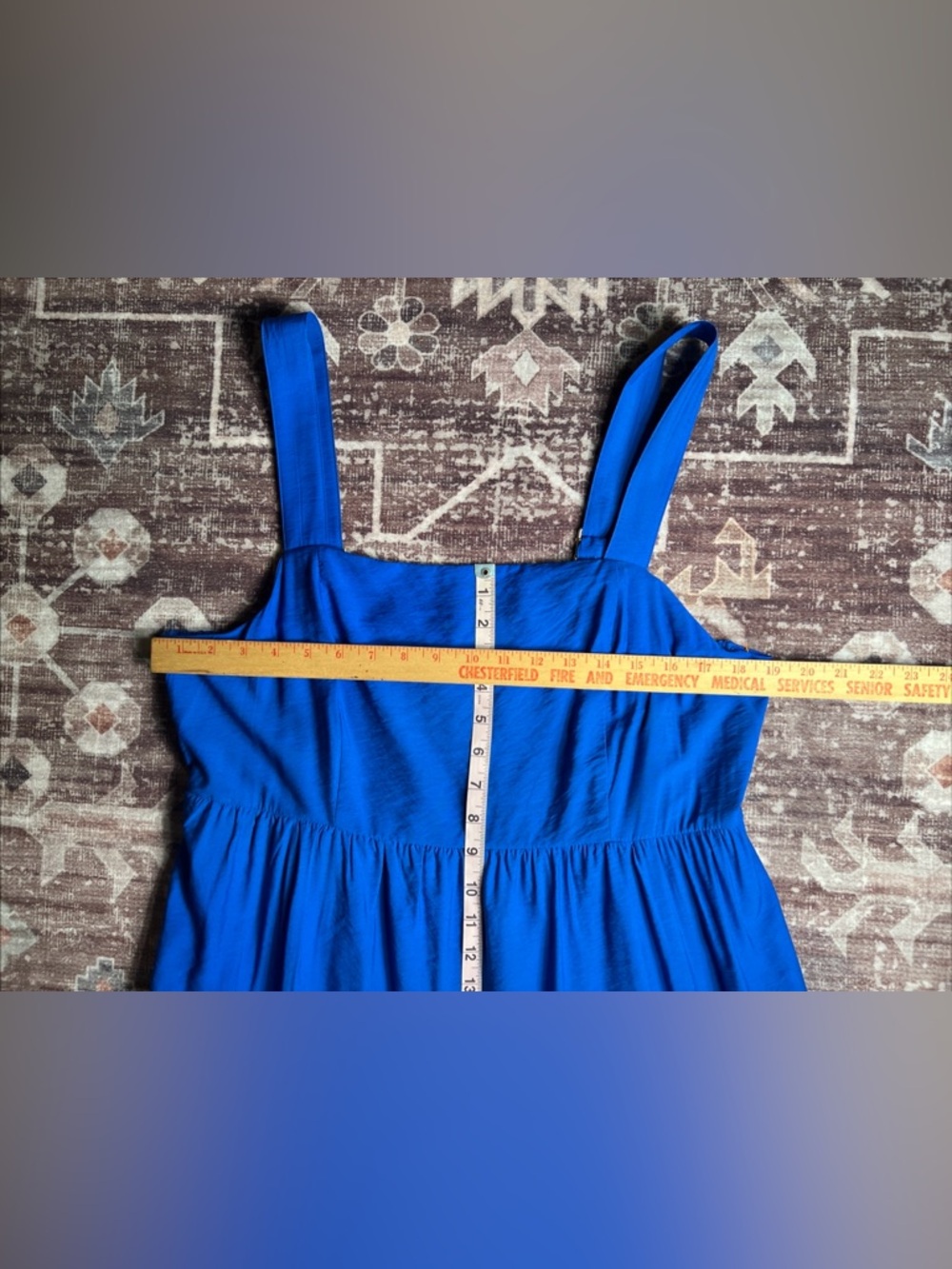 Nine West Women’s Flowy Smocked Back Blue Tiered Midi Minimalist Dress|Size:XXL - Picture 11 of 16